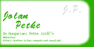 jolan petke business card